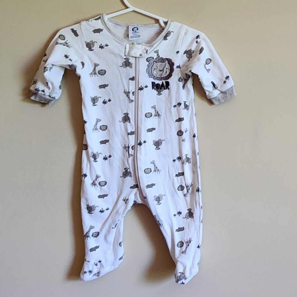 Gerber Lion Footed Pajamas Size 0-3 Months